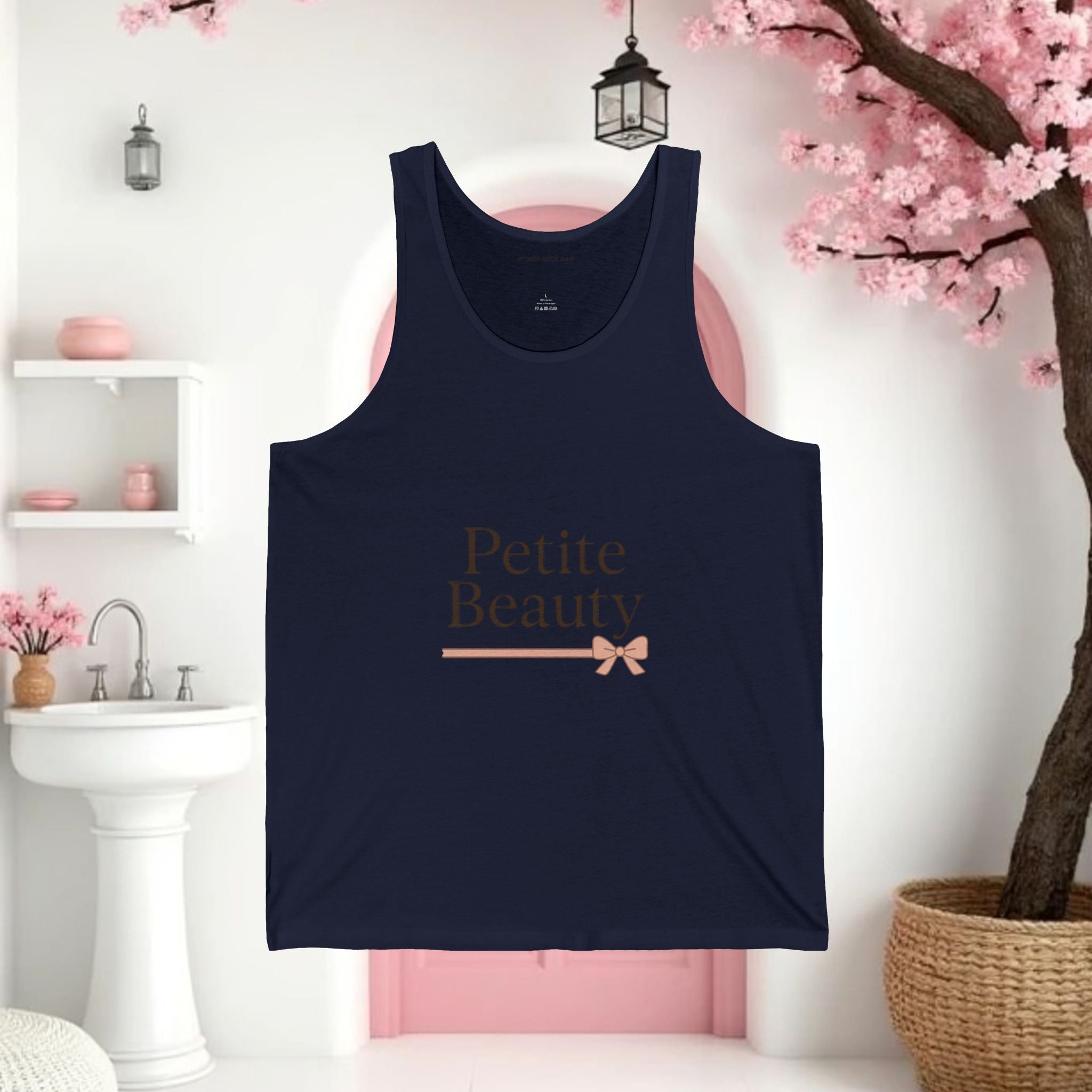 Feminine Graphic Bow Tank Top
