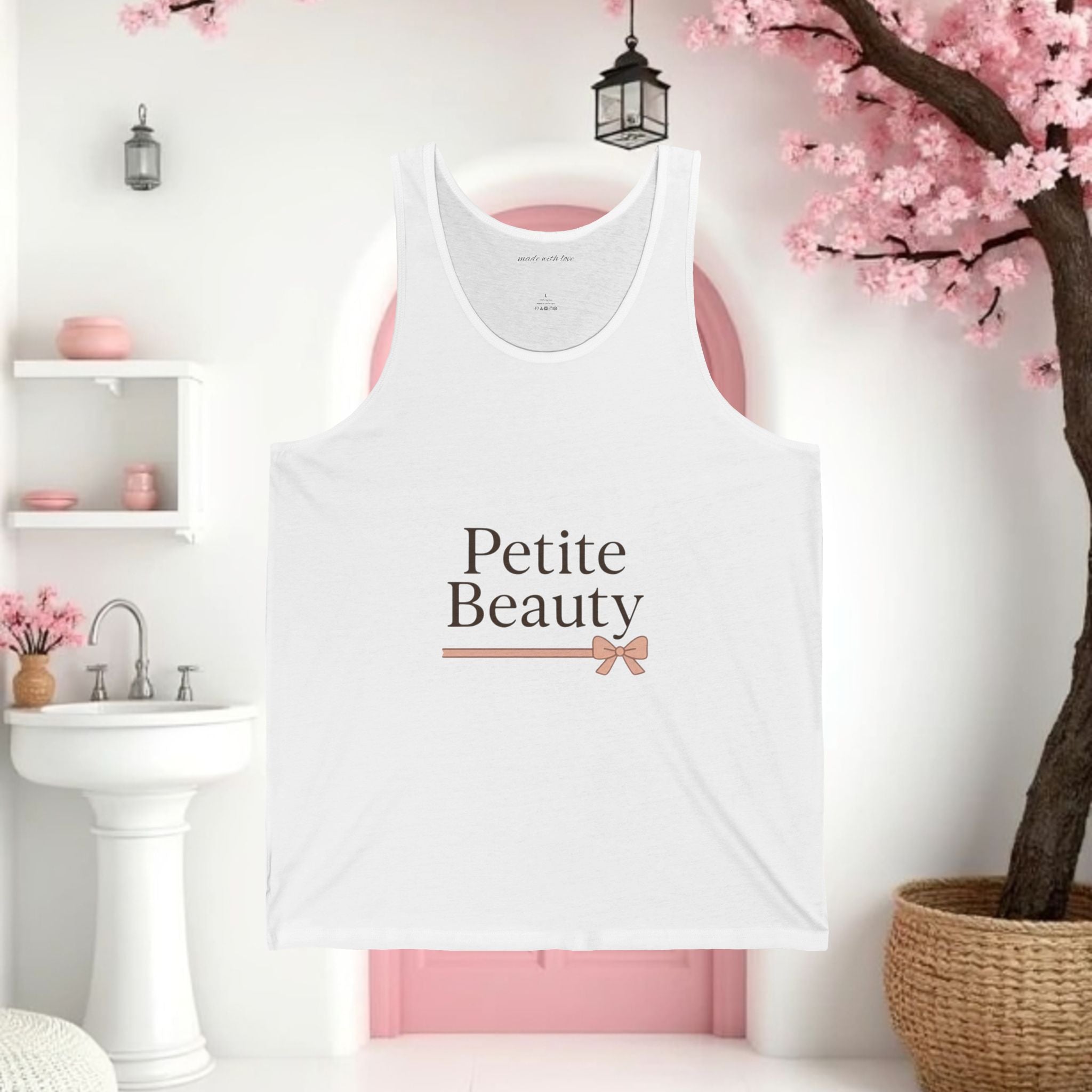 Feminine Graphic Bow Tank Top