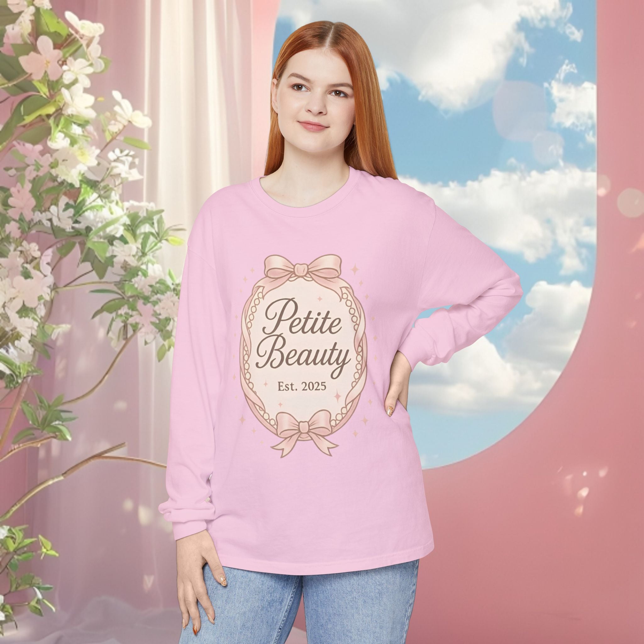 Vintage Pink Feminine Long Sleeve T-Shirt