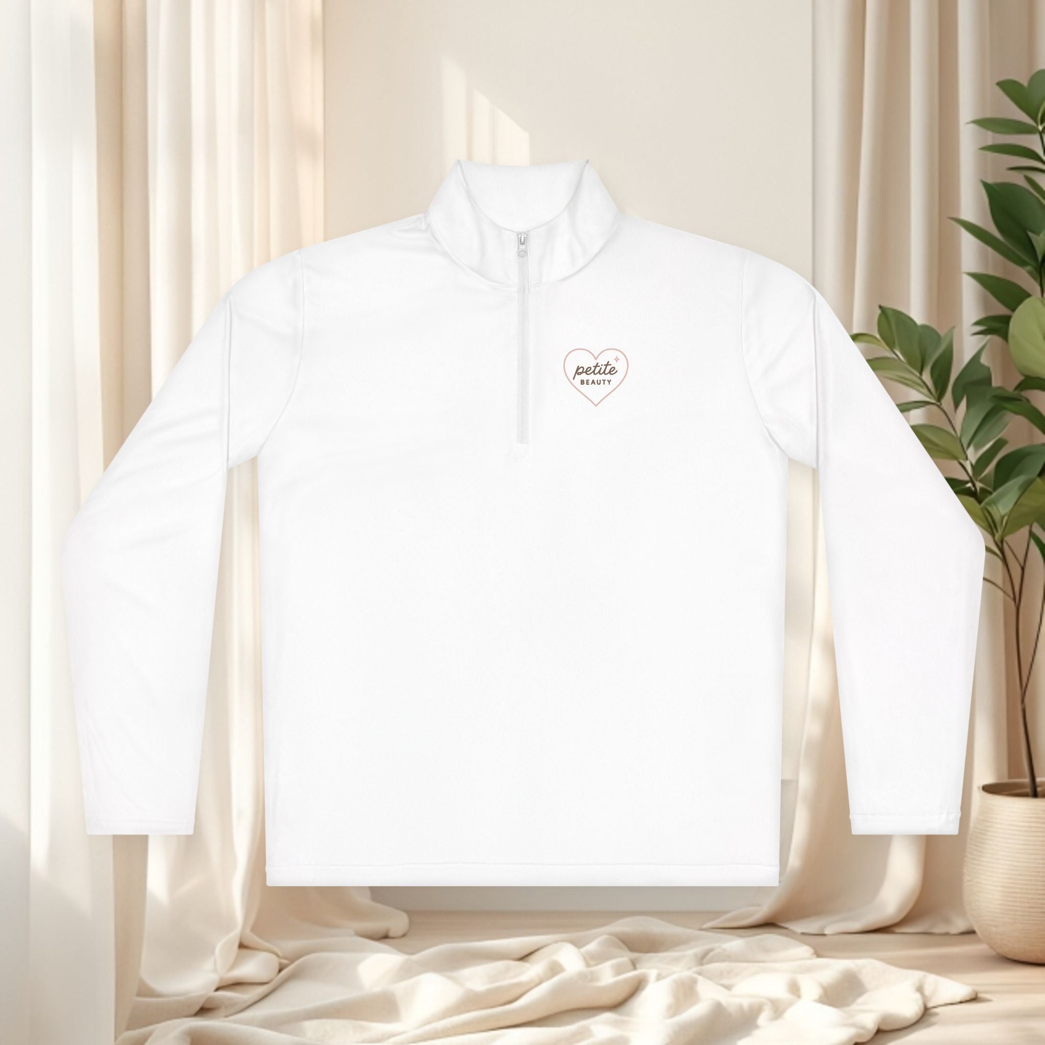 Minimal Clean Cute Quarter-Zip Pullover