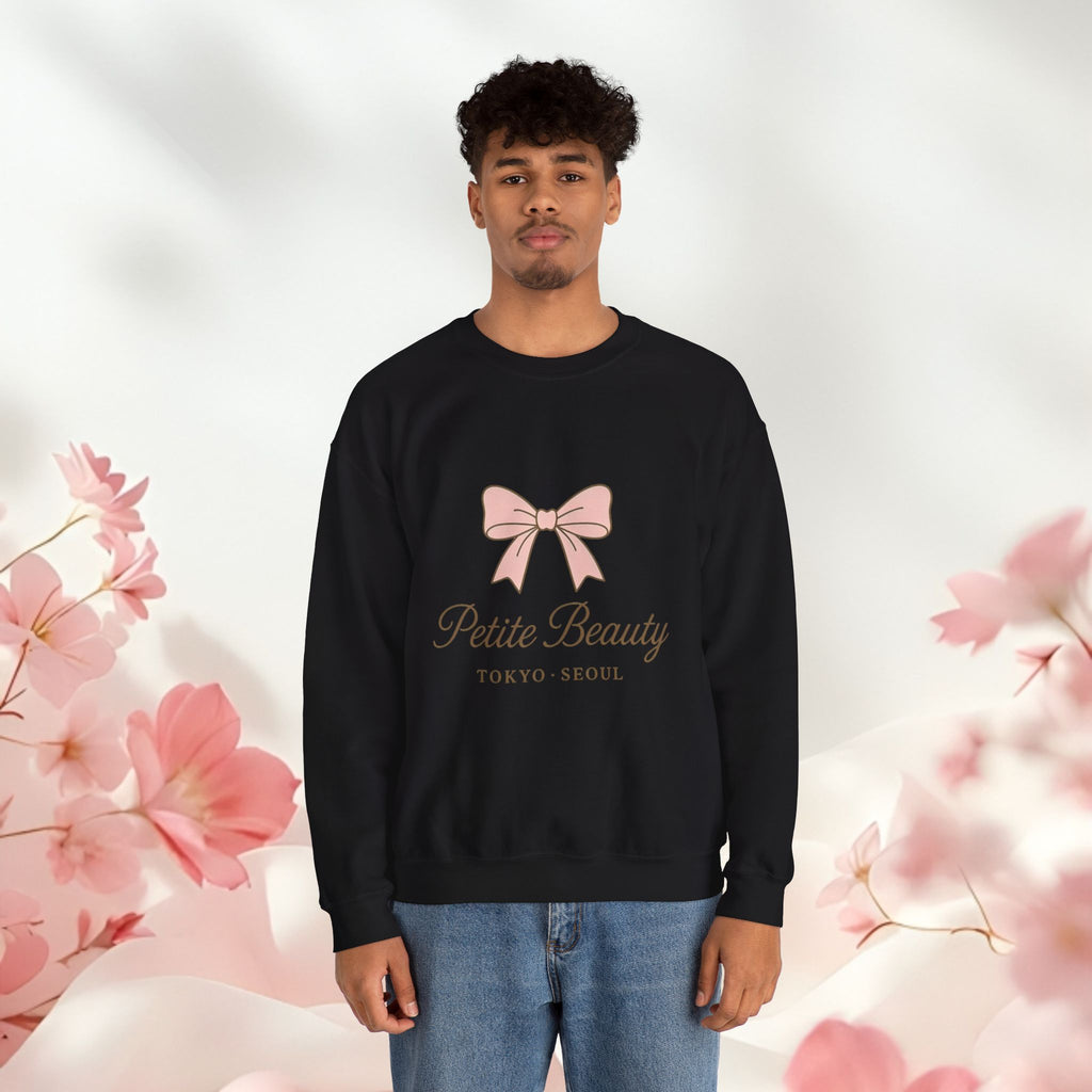 Petite Beauty Crewneck Sweatshirt — Pink Bow Tokyo Seoul Graphic