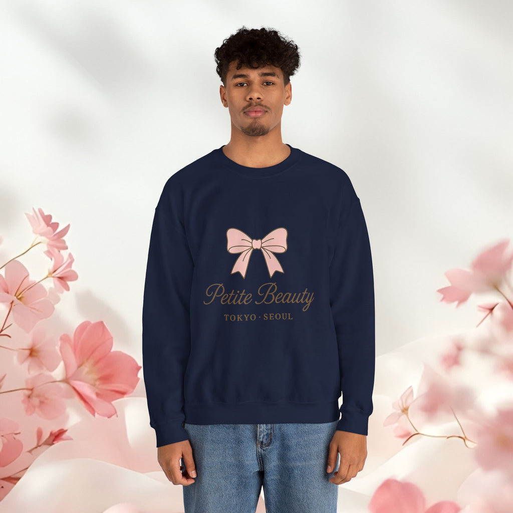 Petite Beauty Crewneck Sweatshirt — Pink Bow Tokyo Seoul Graphic