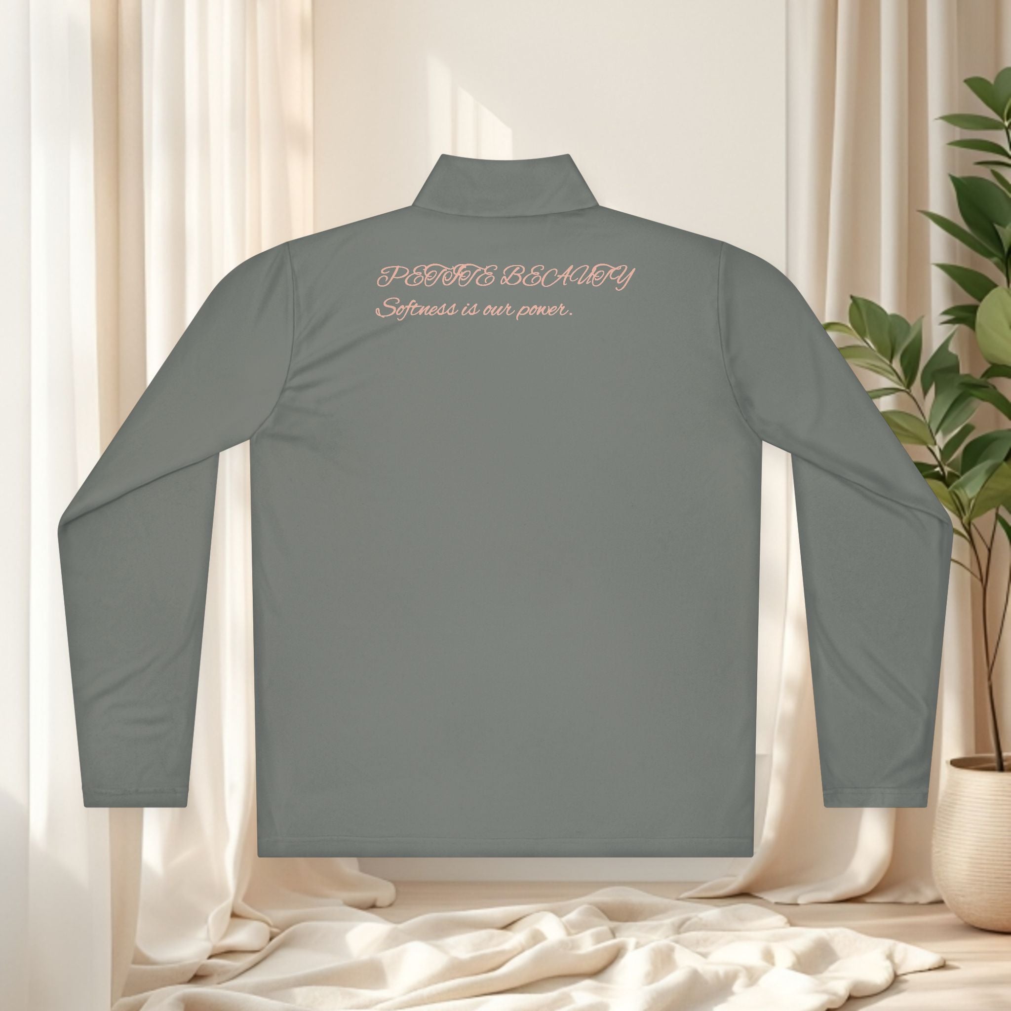 Floral Elegance Quarter-Zip Pullover — Cute Botanical Design