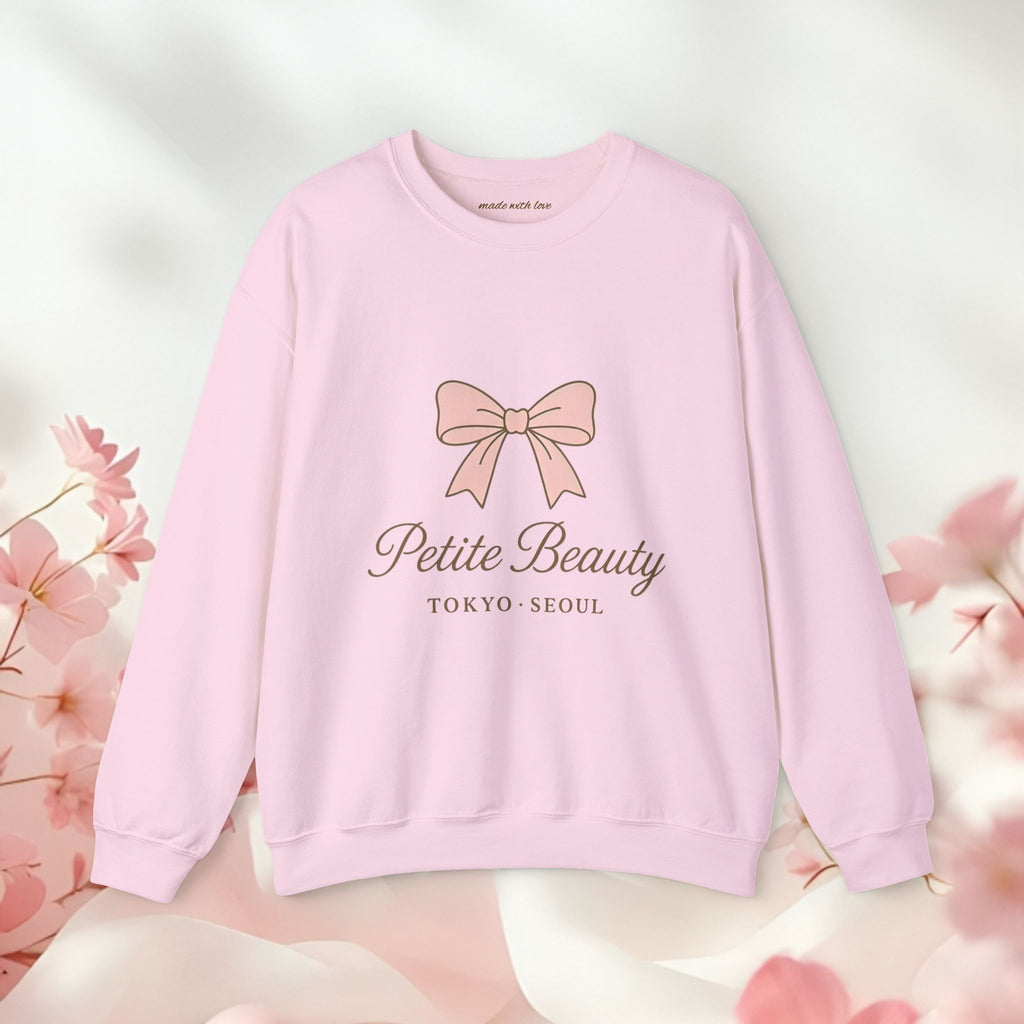 Petite Beauty Crewneck Sweatshirt — Pink Bow Tokyo Seoul Graphic