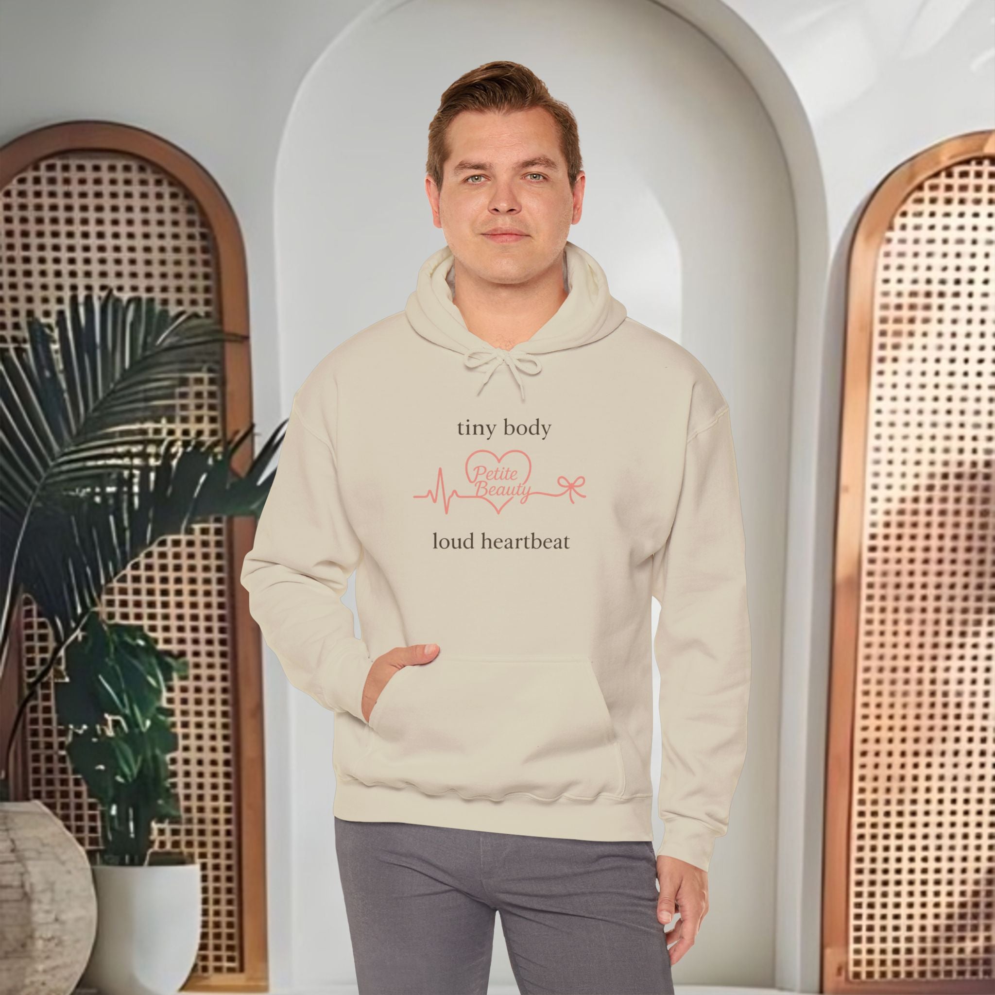 Pregnancy Announcement Hoodie – "Tiny Body, Loud Heartbeat" Maternity Sweatshirt