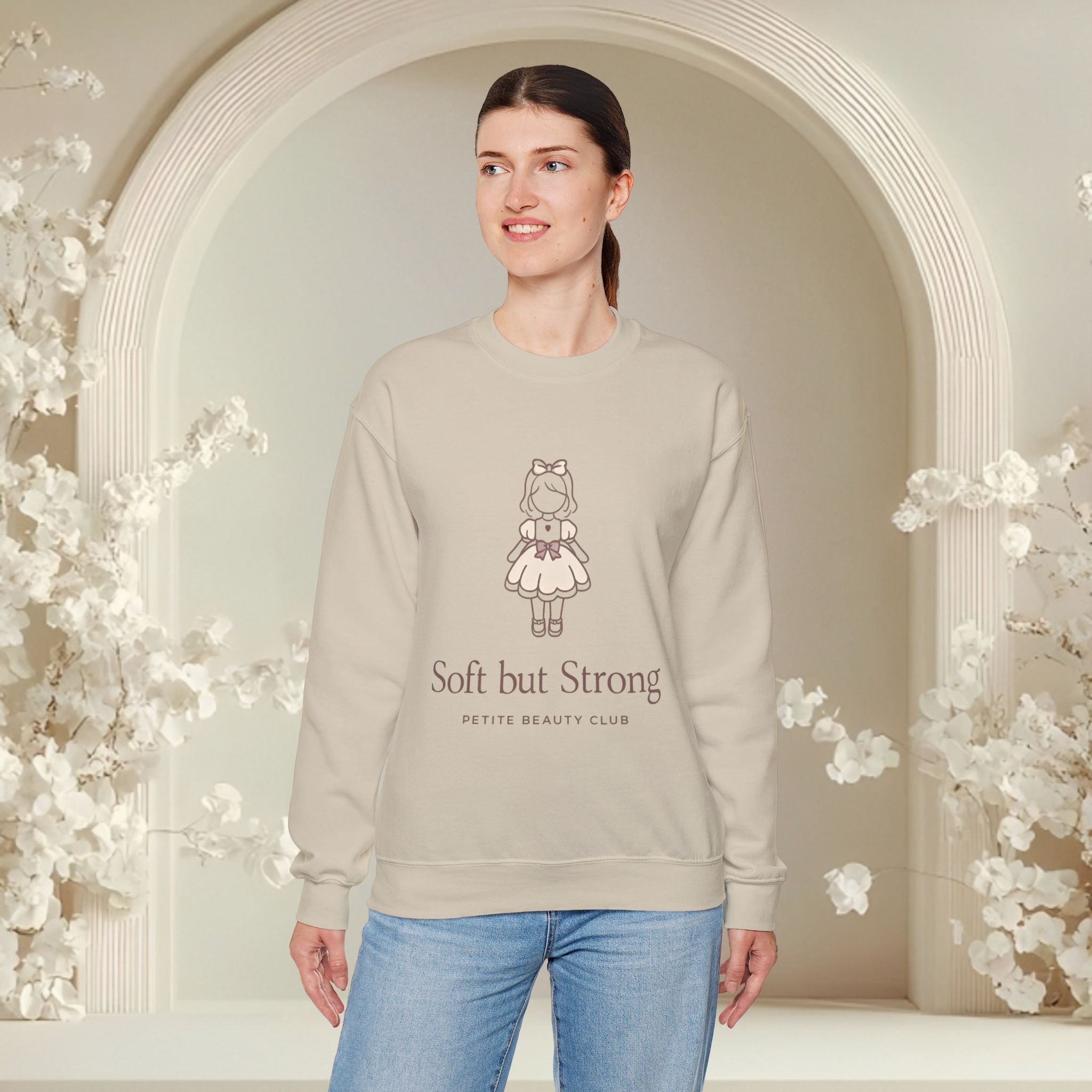 Soft But Strong Crewneck Sweatshirt — Petite Beauty Club Graphic Ver 2.