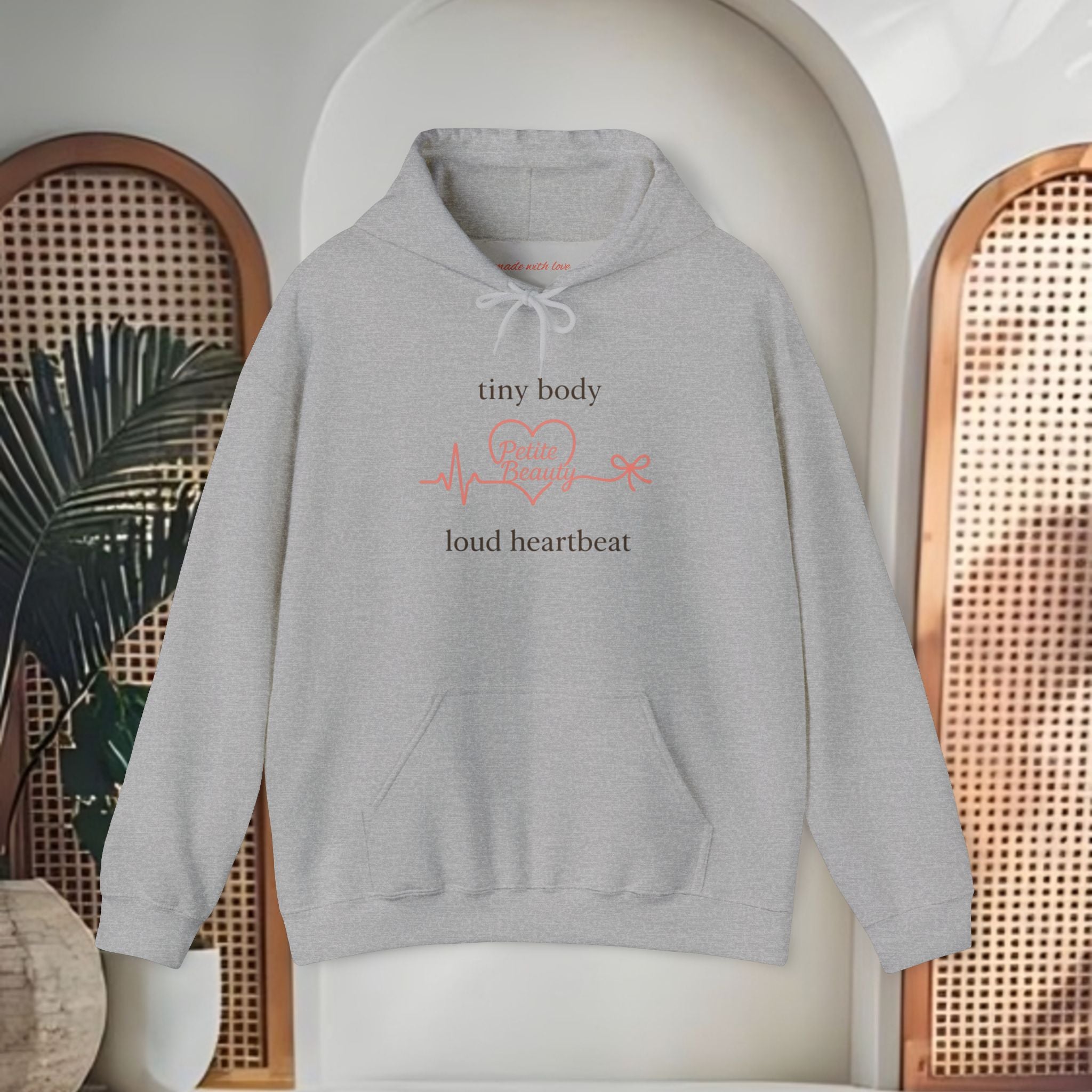 Pregnancy Announcement Hoodie – "Tiny Body, Loud Heartbeat" Maternity Sweatshirt