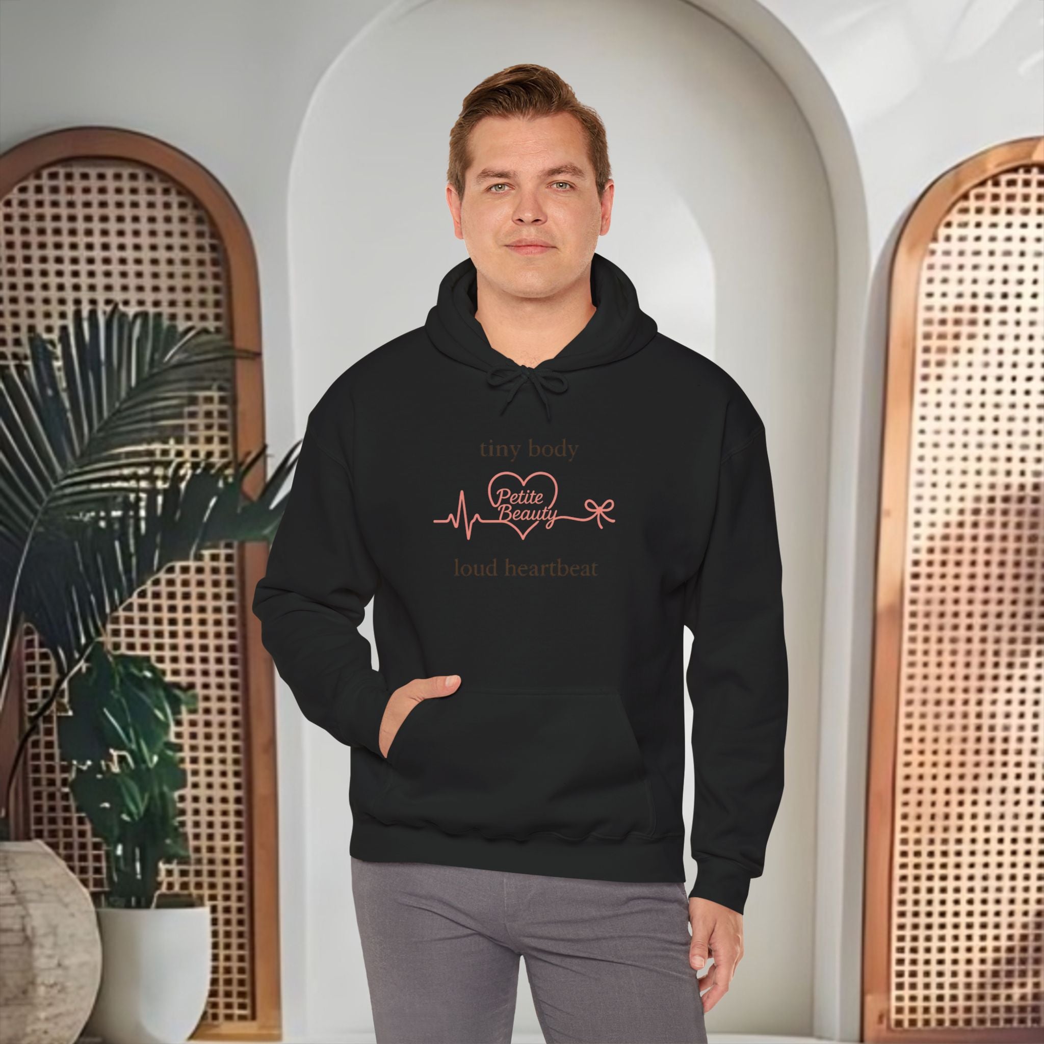 Pregnancy Announcement Hoodie – "Tiny Body, Loud Heartbeat" Maternity Sweatshirt