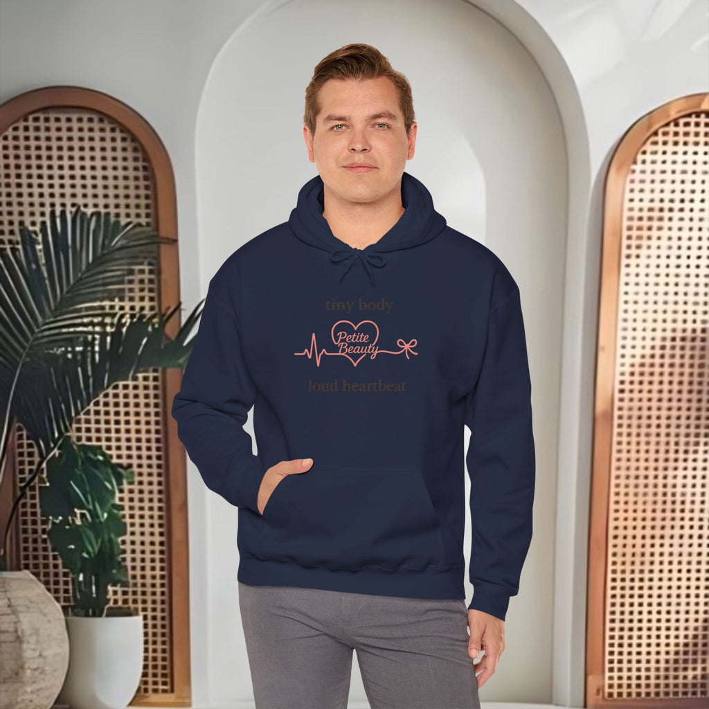 Pregnancy Announcement Hoodie – "Tiny Body, Loud Heartbeat" Maternity Sweatshirt