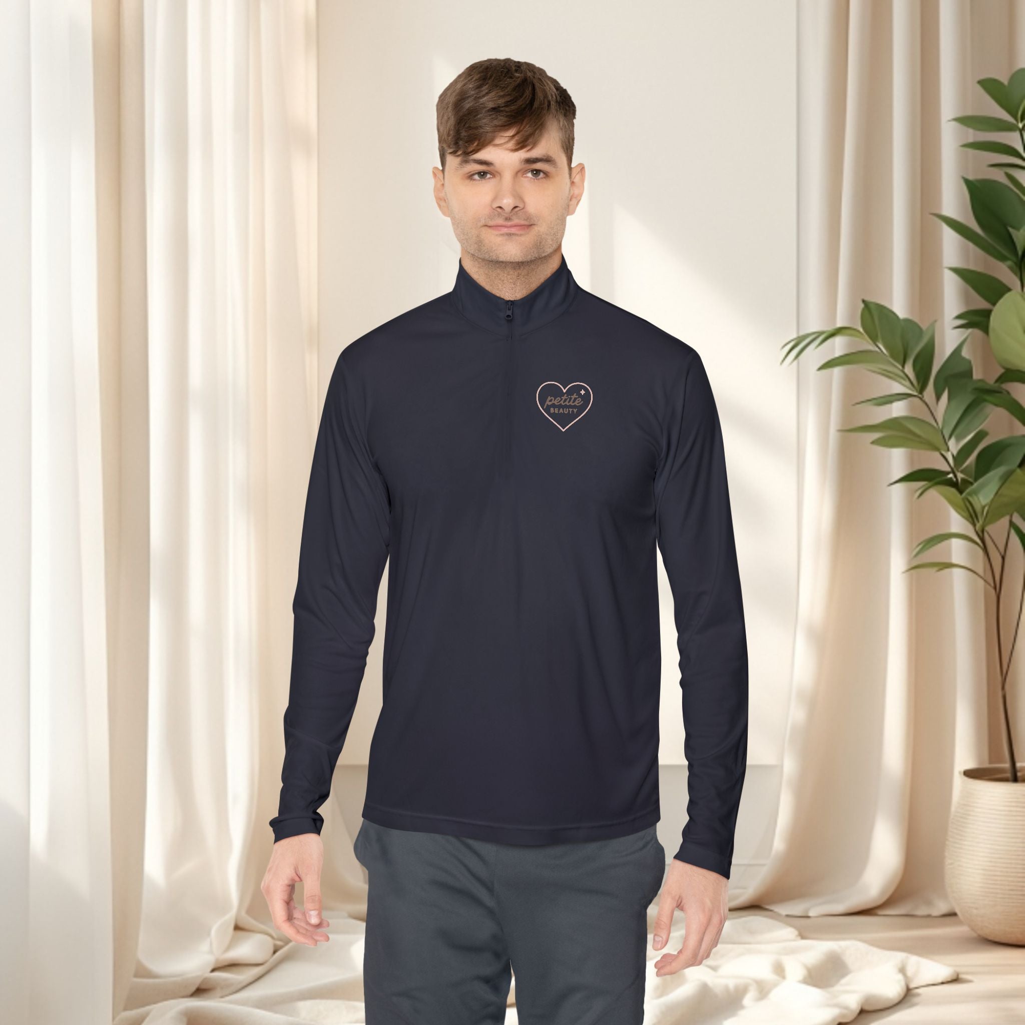 Minimal Clean Cute Quarter-Zip Pullover