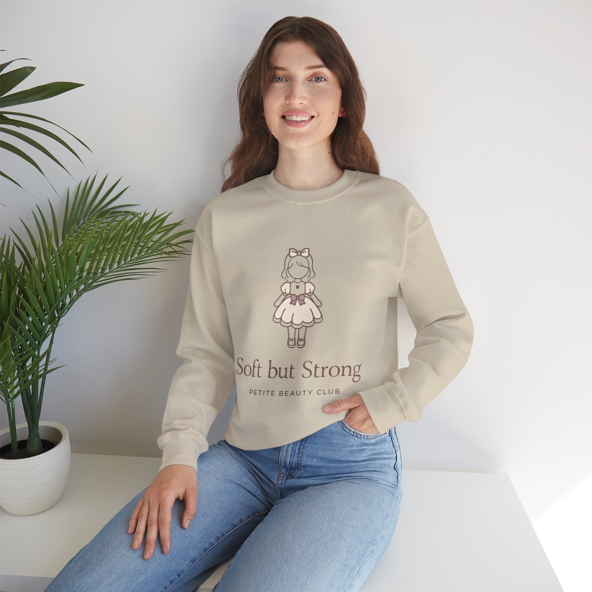 Soft But Strong Crewneck Sweatshirt — Petite Beauty Club Graphic Ver 2.
