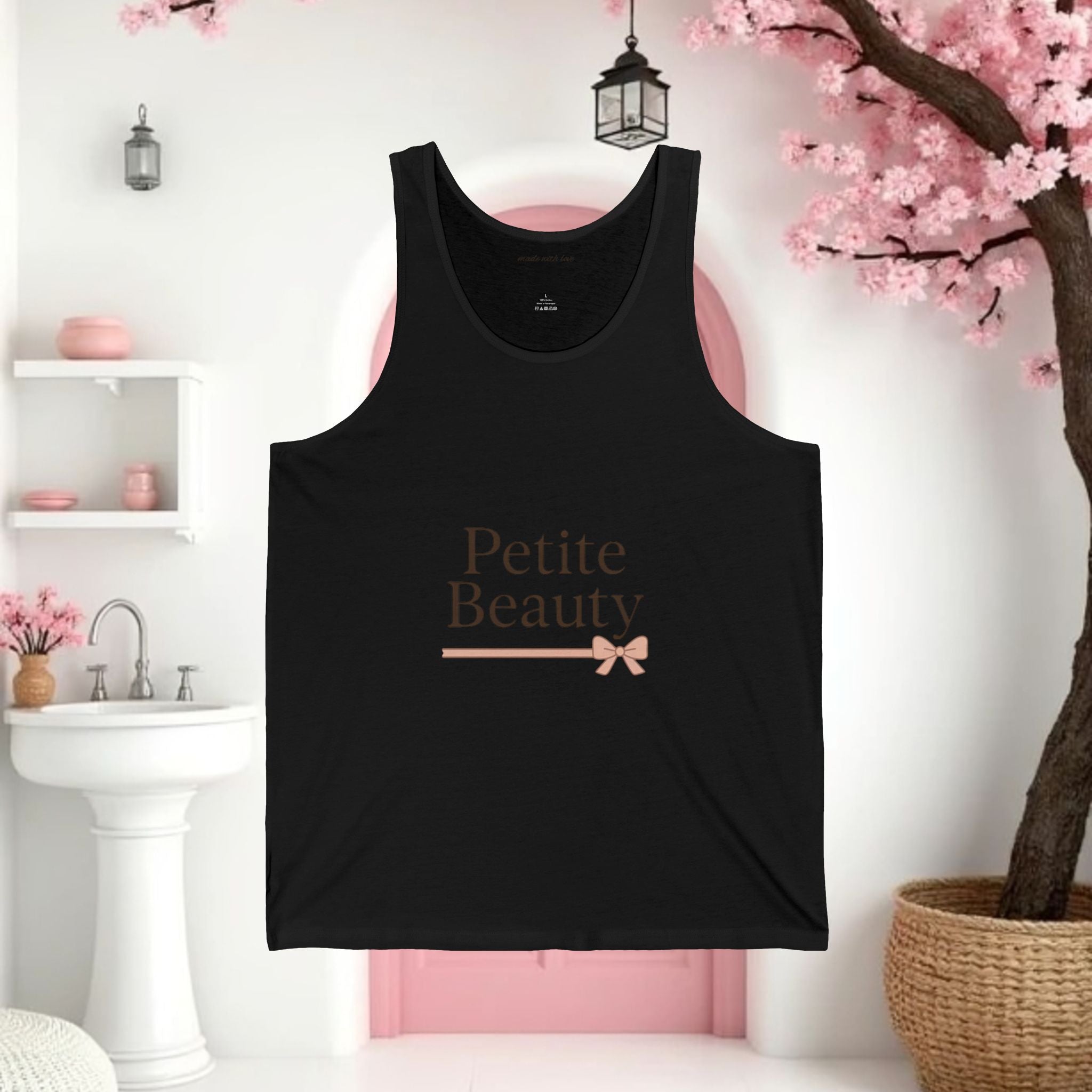 Feminine Graphic Bow Tank Top