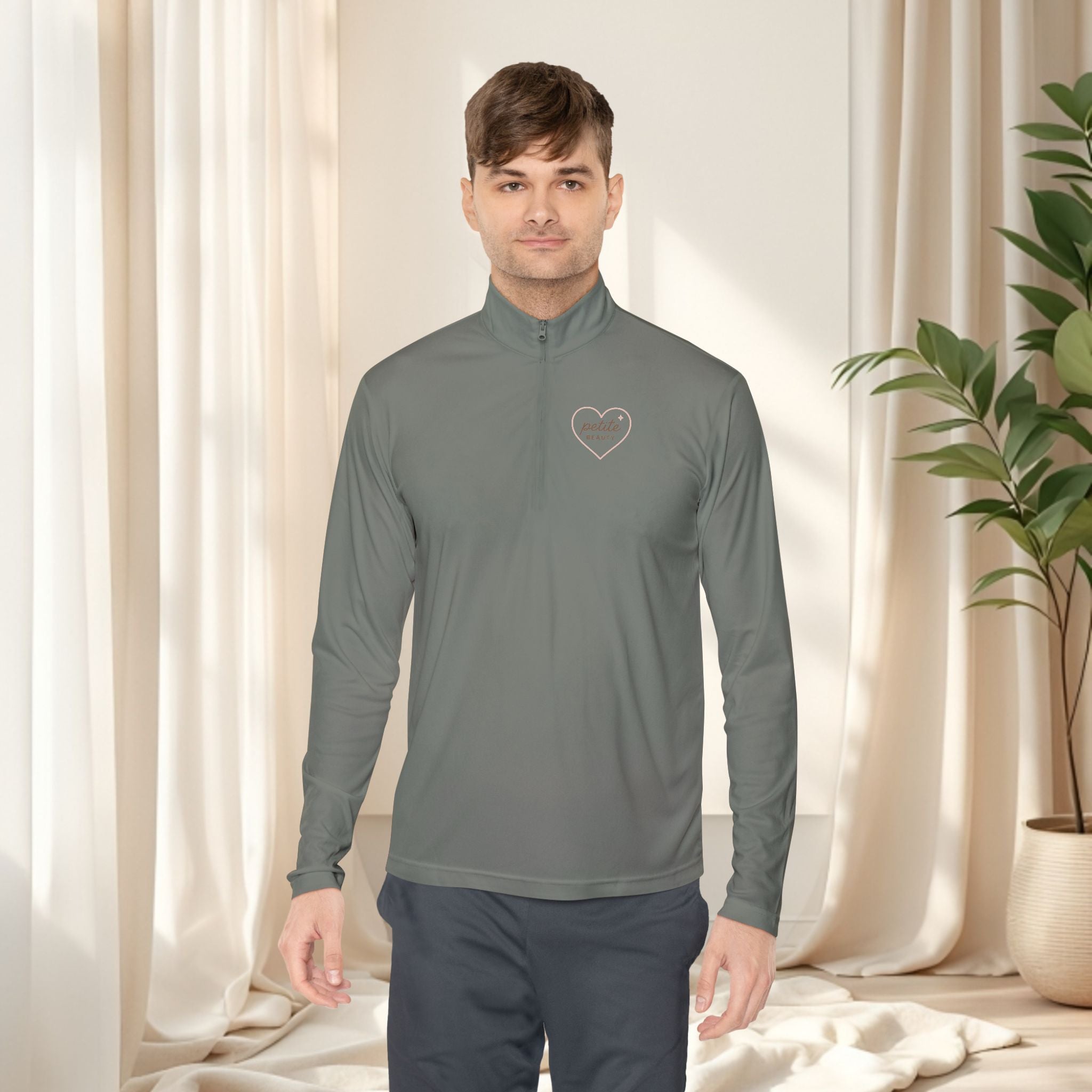 Minimal Clean Cute Quarter-Zip Pullover