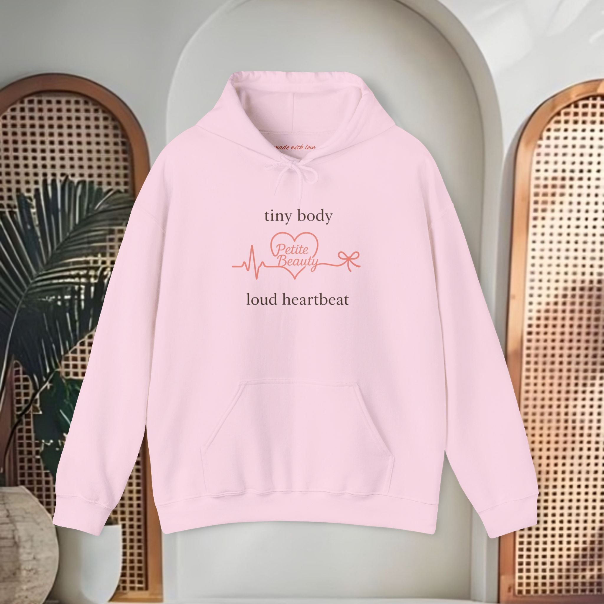 Pregnancy Announcement Hoodie – "Tiny Body, Loud Heartbeat" Maternity Sweatshirt