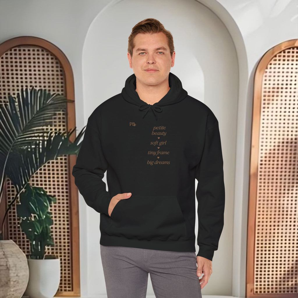 Poetic Beauty Hoodie — Minimal White Script Pullover