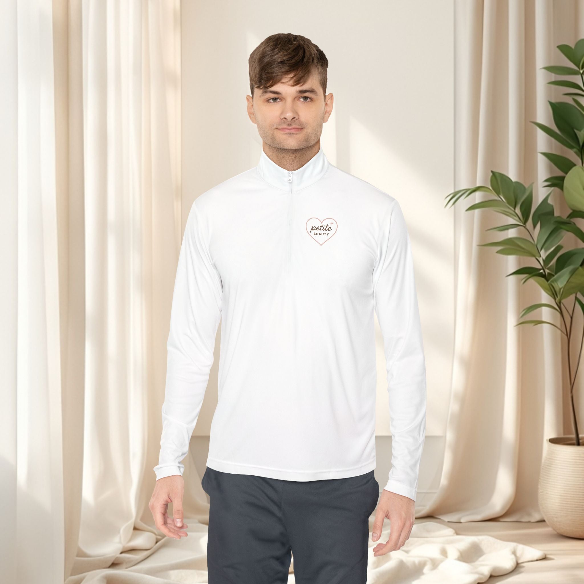 Minimal Clean Cute Quarter-Zip Pullover