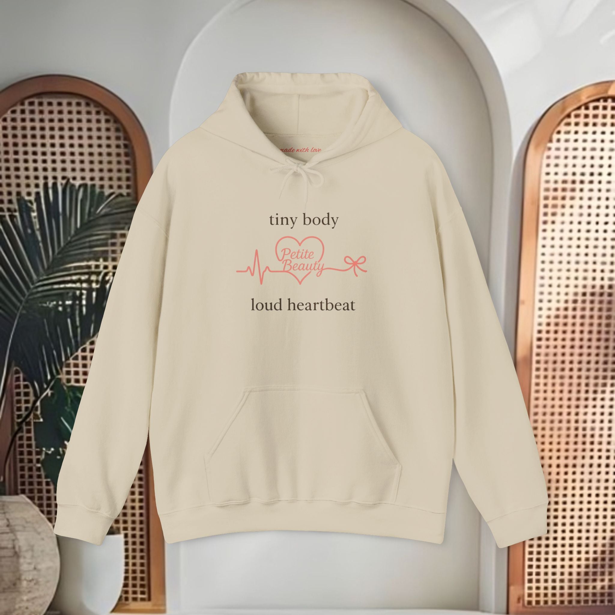 Pregnancy Announcement Hoodie – "Tiny Body, Loud Heartbeat" Maternity Sweatshirt